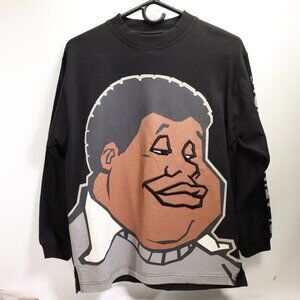 VTG Platinum FUBU Fat Albert Shirt M Black Cotton Graphic Long Sleeve Crewneck